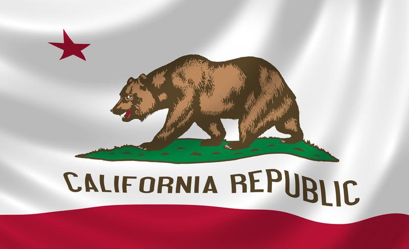 CA Flag. Community Property in CA